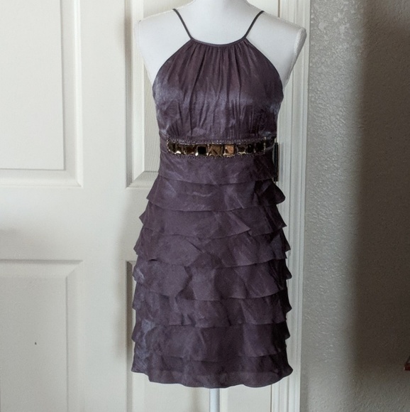 Adrianna Papell Dresses & Skirts - Adrianna Papell ruffled with jewel accent belt 6
